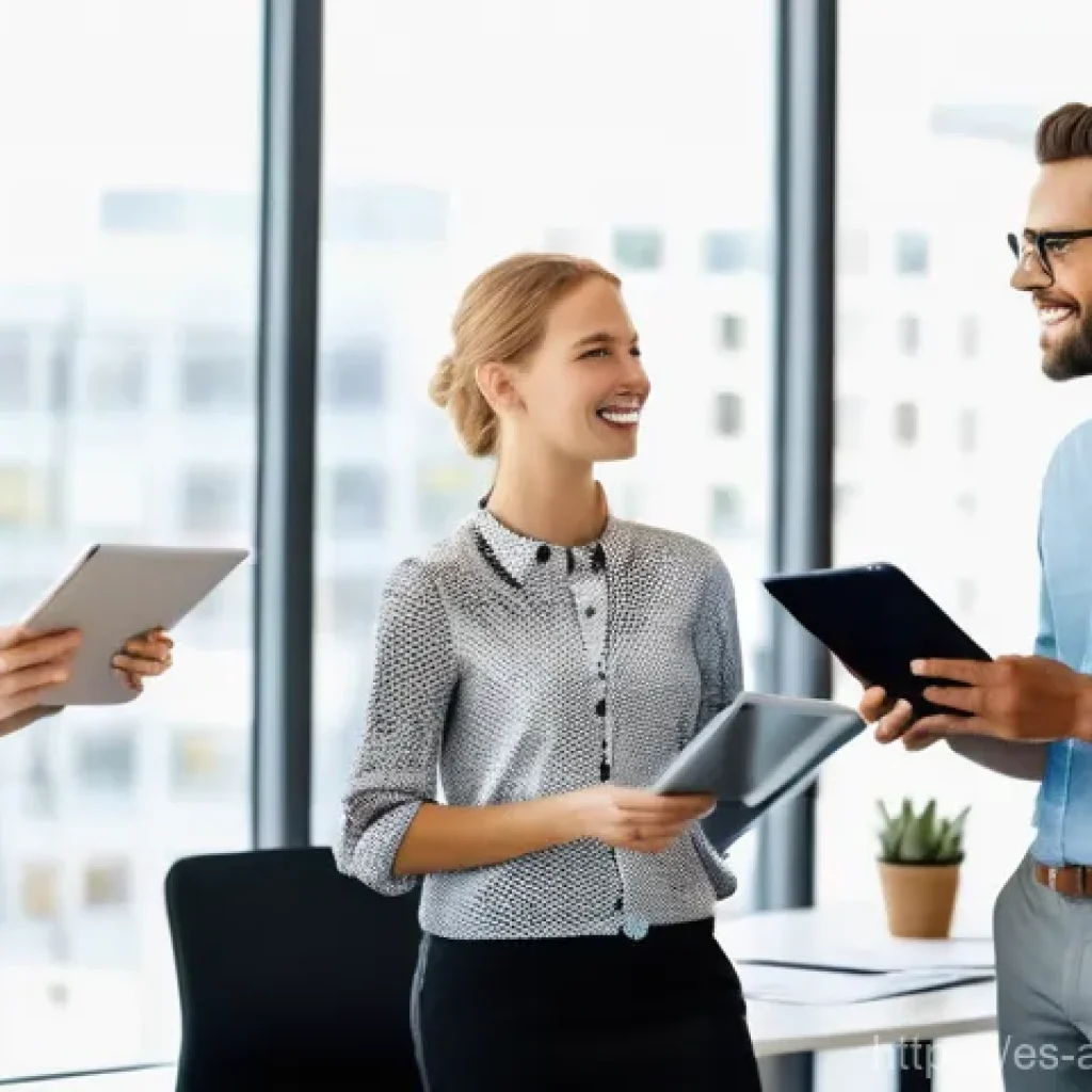 행정안전 경력직 인터뷰 질문 예시 - **Prompt 1: Collaborative Office Environment**
    A diverse group of five young professionals (thre...