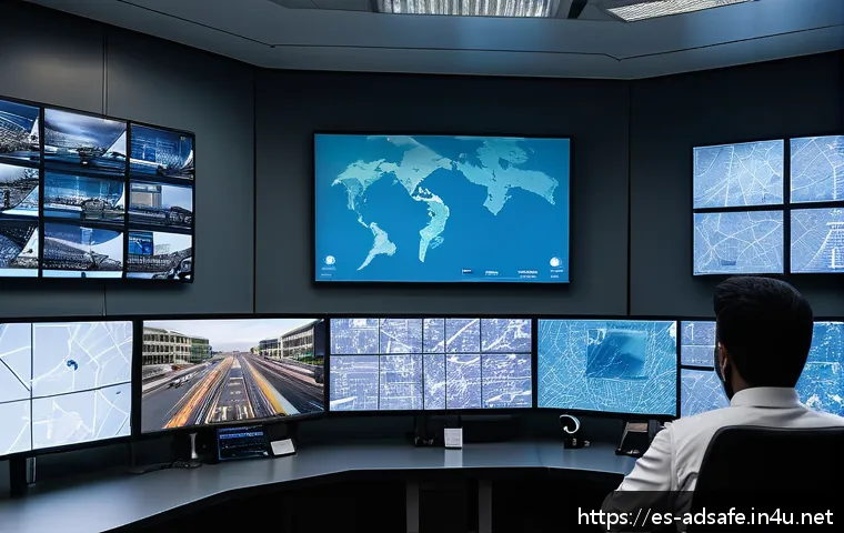 행정안전 전문가 네트워킹 이벤트 정보 - A modern urban surveillance control room in a Latin American city, featuring multiple large digital ...